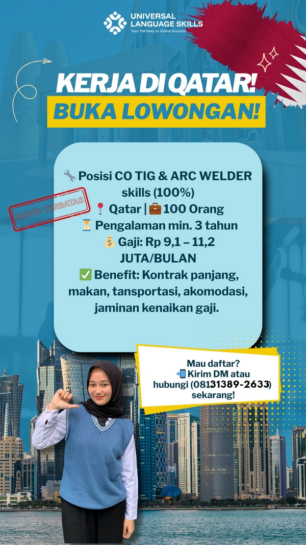 kerja di qatarPosisi CO TIG & ARC WELDER